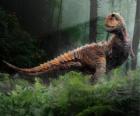 Карнотавр, наиболее заметным из этого динозавра два небольших рогов над его глазами на свою маленькую голову